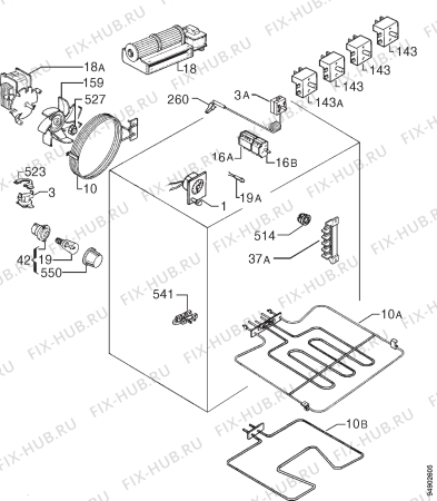 Взрыв-схема плиты (духовки) Privileg 006225 7 - Схема узла Electrical equipment 268